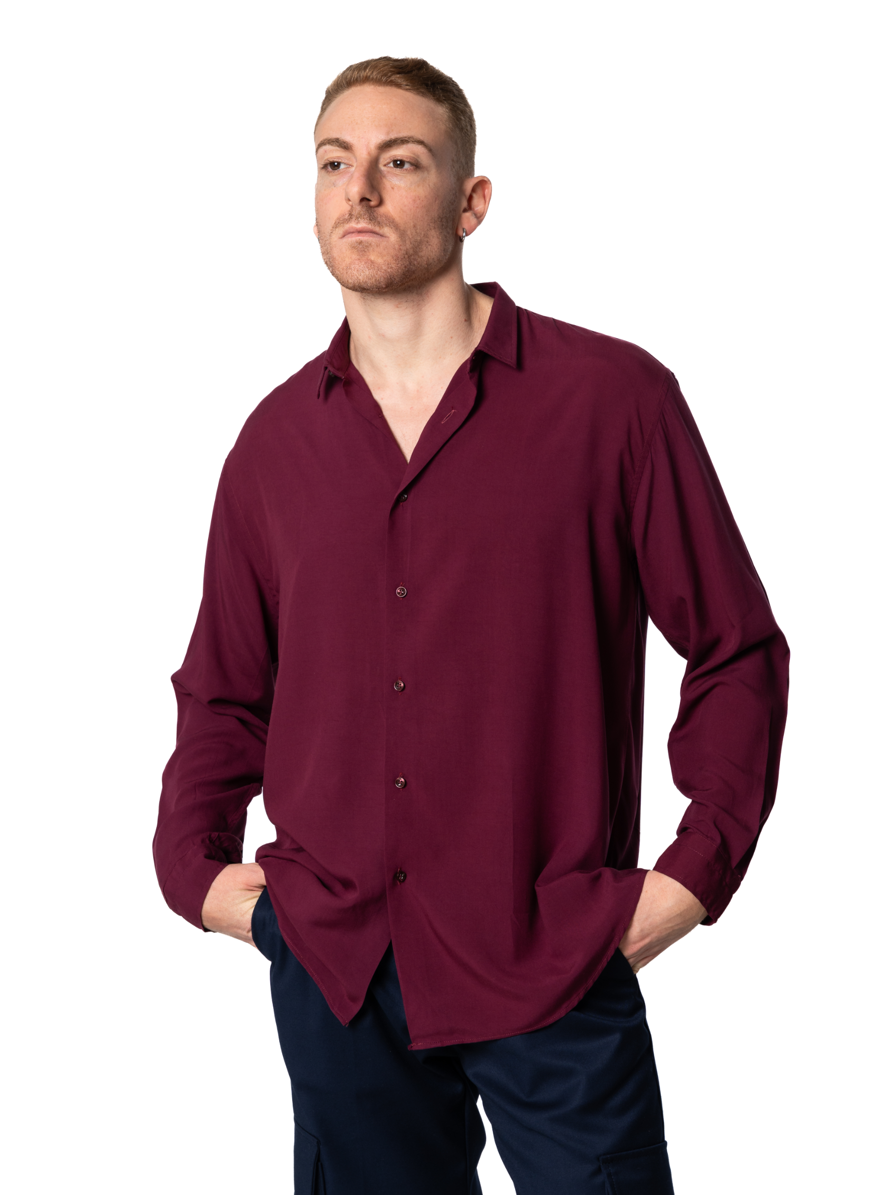 Camicia Stromboli bordeaux over