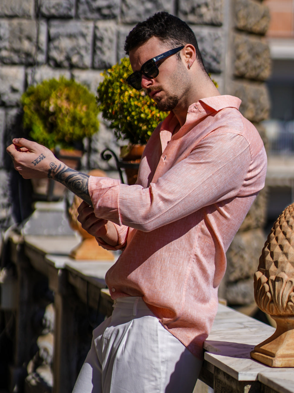 Camicia Positano pesca