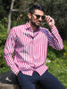 Camicia Cotton rigo largo rossa