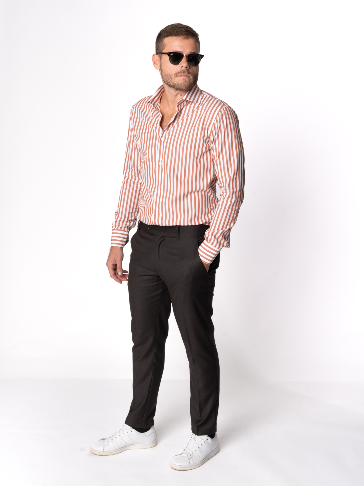 Camicia Cotton rigo largo pesca