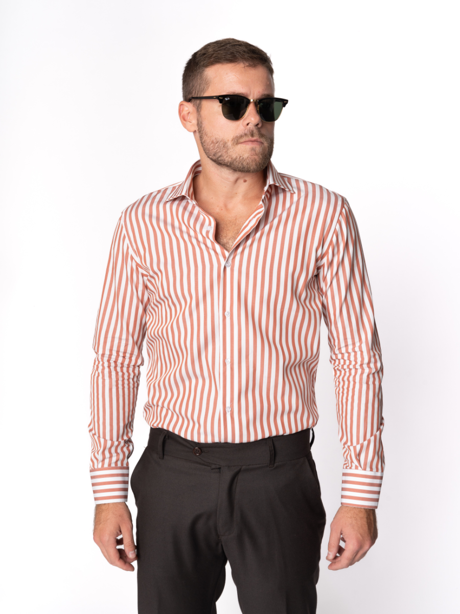 Camicia Cotton rigo largo pesca